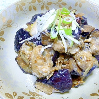 レンジ活用で時短、ご飯に合う、牡蠣と茄子の味噌炒め